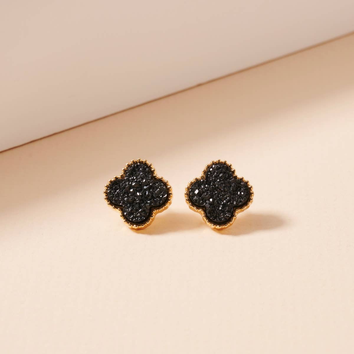 Mini Druzy Flower Stud Earrings