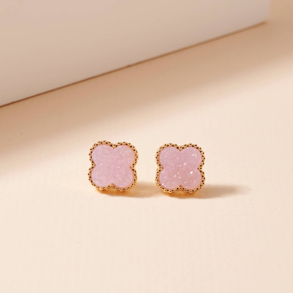 Mini Druzy Flower Stud Earrings