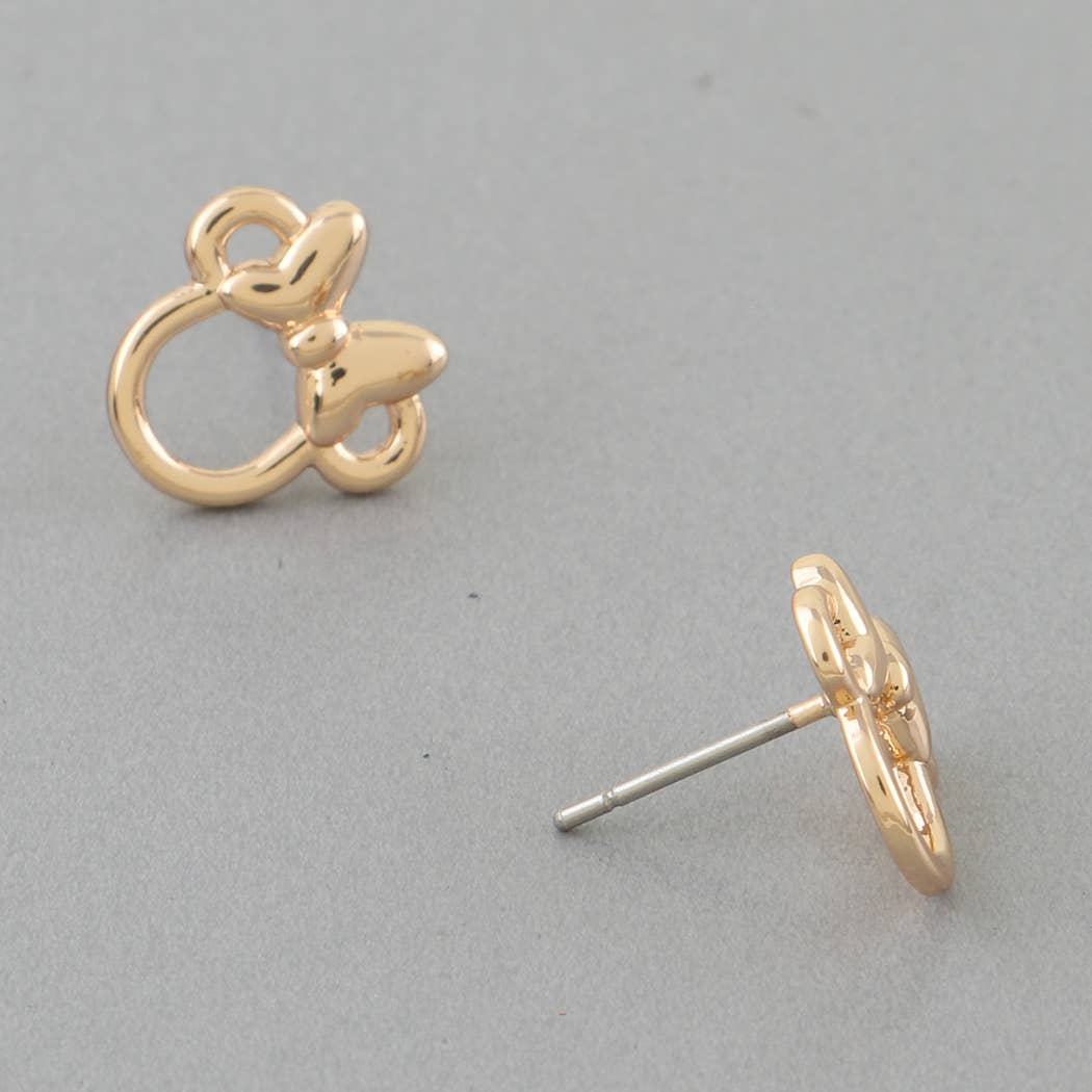 Ribbon Mouse Stud Earrings