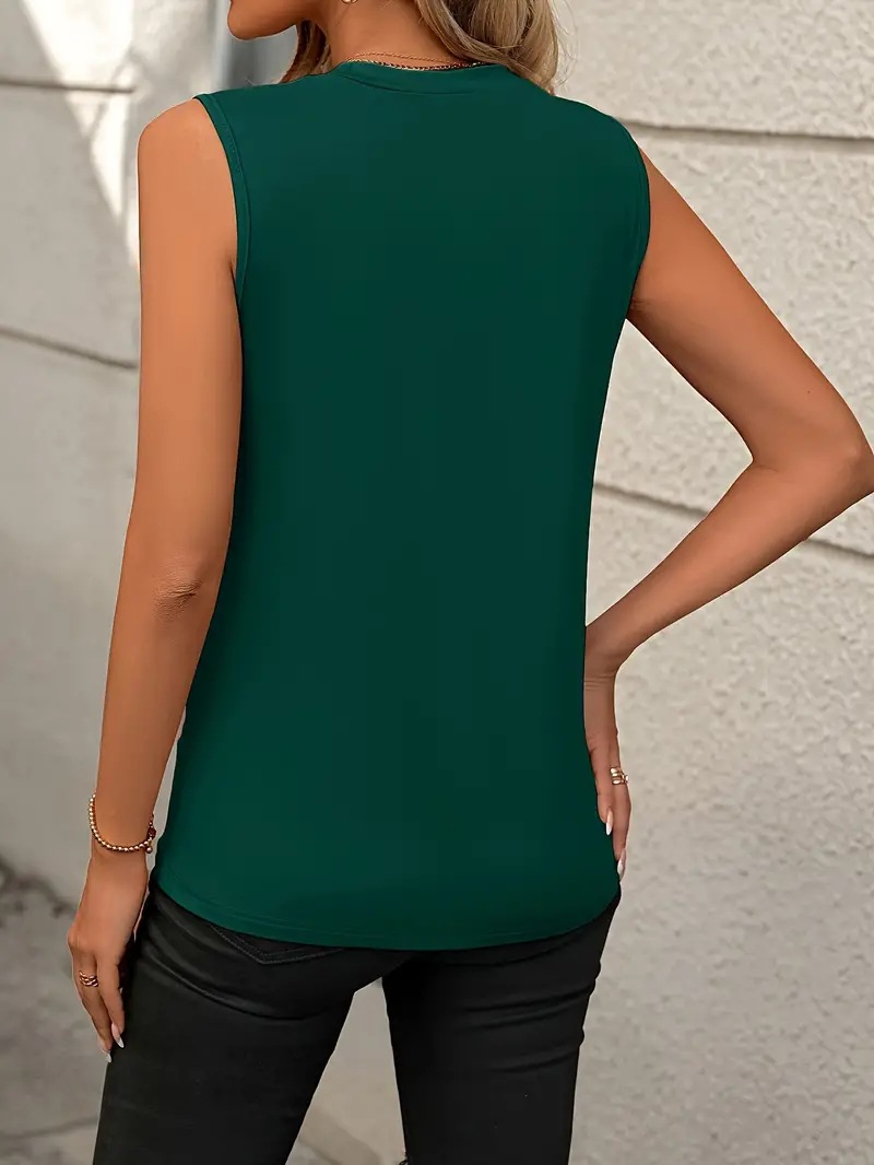 Sleeveless Knit Tank Top Women Loose Fit Solid Color
