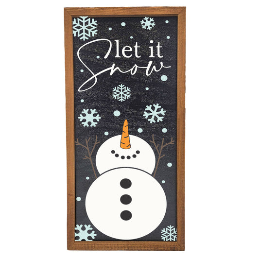 Handmade 12X6 Let It Snow Winter Holiday Signs - Home Decor
