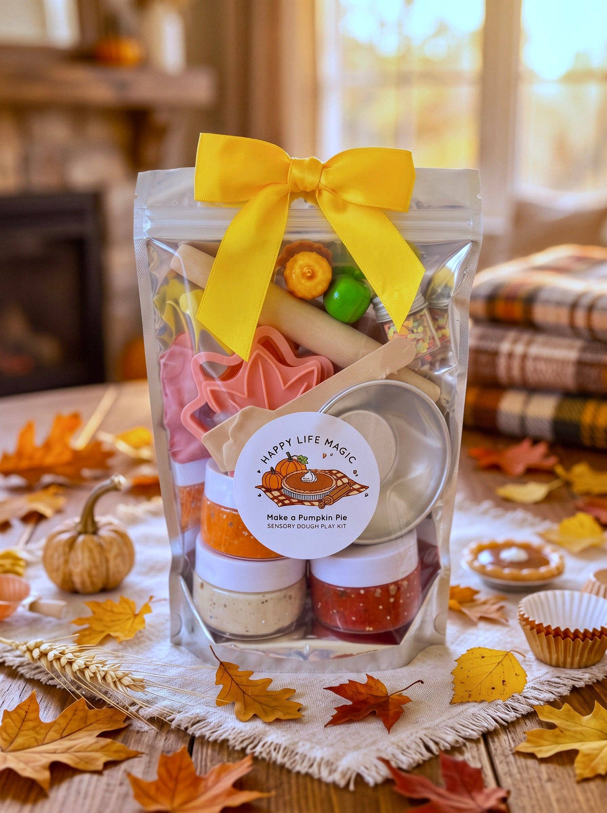 Make a Pie Play Dough Kit – Sensory Play Pouch for Kids 3+