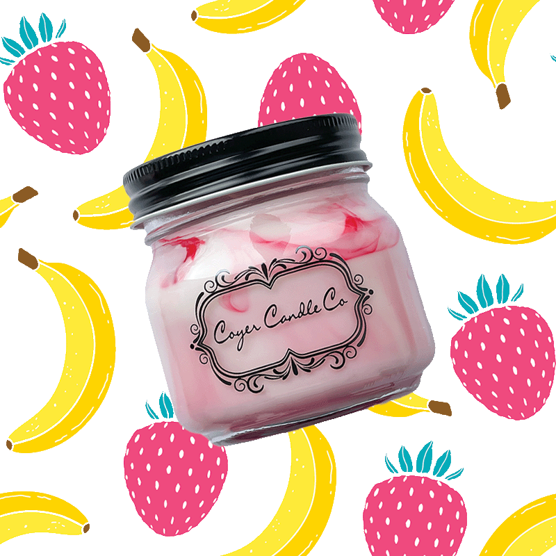8 oz Mason Jars - Strawberry Banana