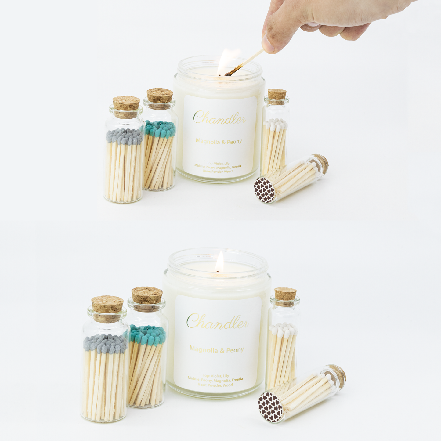 Small Match Bottles - Safety Matches in Jars - Rainbow